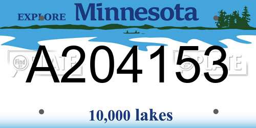 A204153 Minnesota License Plate
