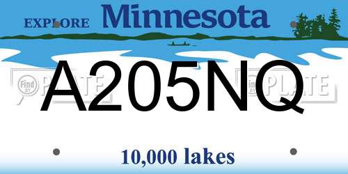A205NQ Minnesota License Plate