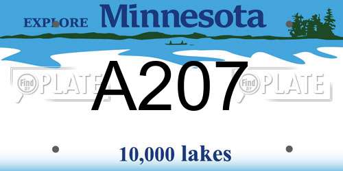 A207 Minnesota License Plate