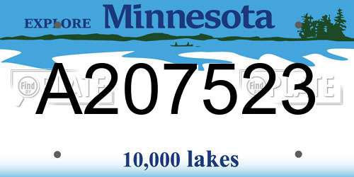 A207523 Minnesota License Plate