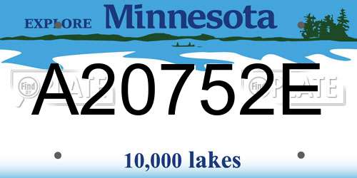 A20752E Minnesota License Plate