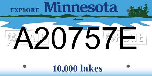 A20757E Minnesota License Plate