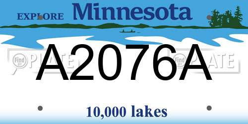 A2076A Minnesota License Plate