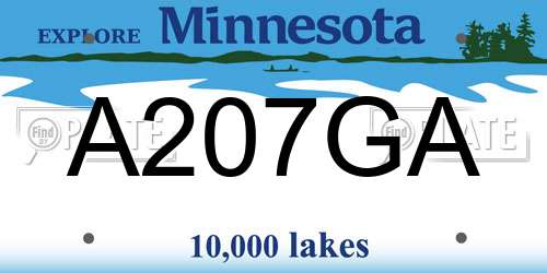 A207GA Minnesota License Plate