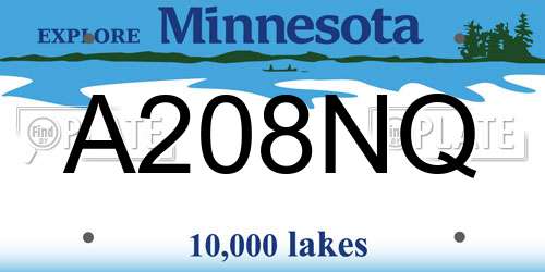 A208NQ Minnesota License Plate