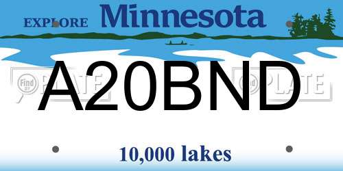 A20BND Minnesota License Plate