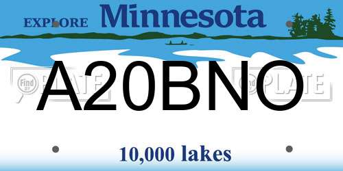 A20BNO Minnesota License Plate