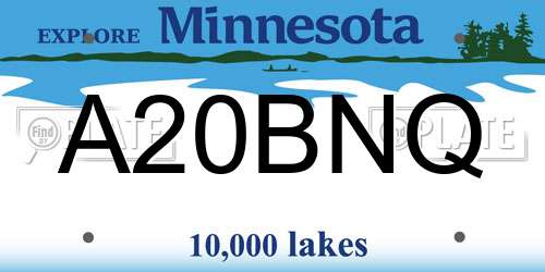 A20BNQ Minnesota License Plate