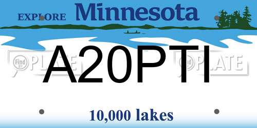 A20PTI Minnesota License Plate