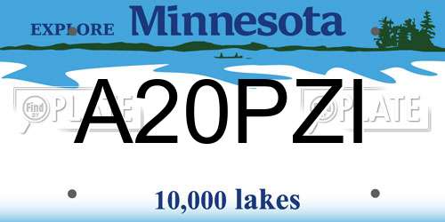 A20PZI Minnesota License Plate