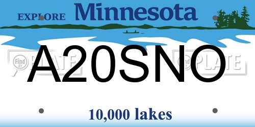A20SNO Minnesota License Plate
