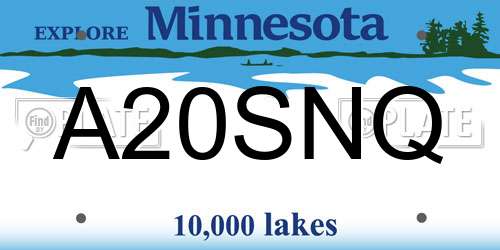 A20SNQ Minnesota License Plate