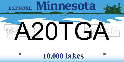 A20TGA Minnesota License Plate