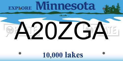 A20ZGA Minnesota License Plate