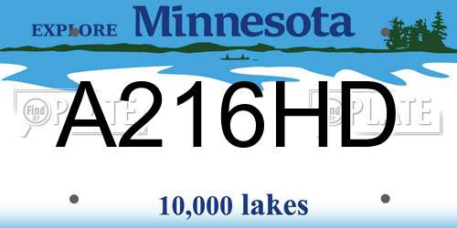 A216HD Minnesota License Plate