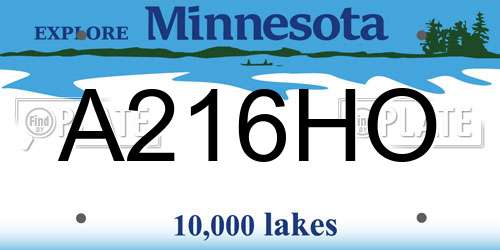 A216HO Minnesota License Plate