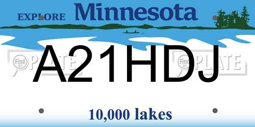 A21HDJ Minnesota License Plate