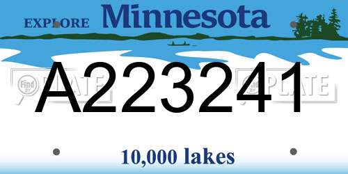 A223241 Minnesota License Plate