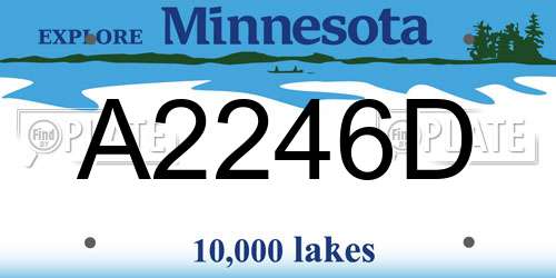 A2246D Minnesota License Plate