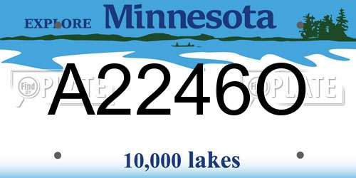 A2246O Minnesota License Plate