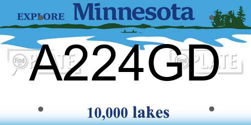 A224GD Minnesota License Plate
