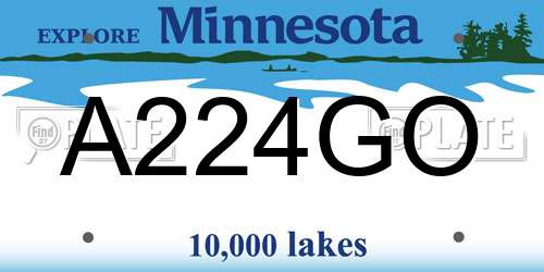 A224GO Minnesota License Plate