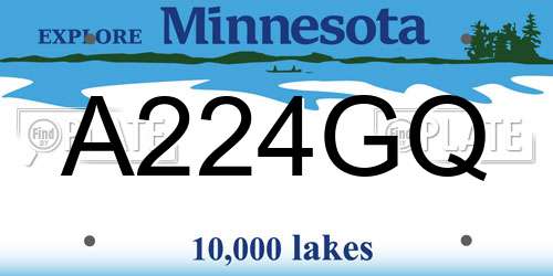 A224GQ Minnesota License Plate
