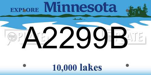A2299B Minnesota License Plate