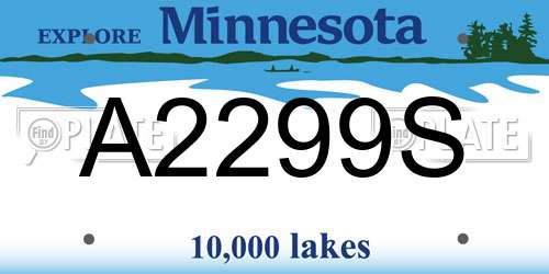 A2299S Minnesota License Plate