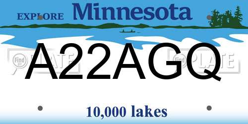A22AGQ Minnesota License Plate