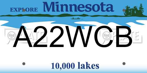 A22WCB Minnesota License Plate