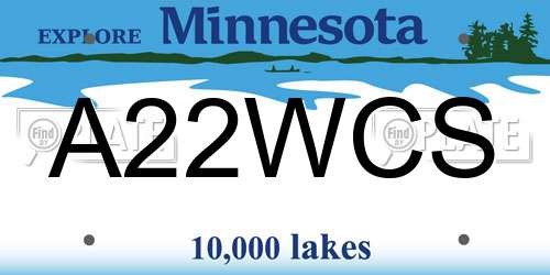 A22WCS Minnesota License Plate
