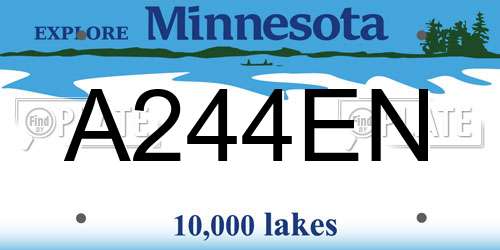 A244EN Minnesota License Plate