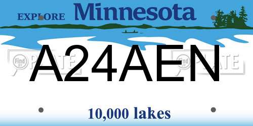 A24AEN Minnesota License Plate