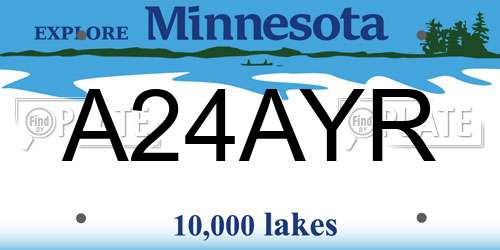 A24AYR Minnesota License Plate
