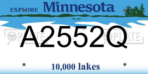 A2552Q Minnesota License Plate