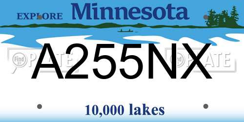 A255NX Minnesota License Plate