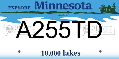 A255TD Minnesota License Plate