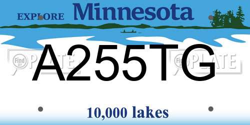 A255TG Minnesota License Plate
