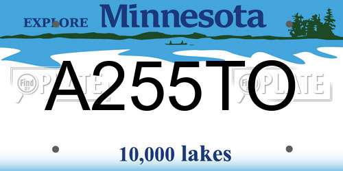 A255TO Minnesota License Plate