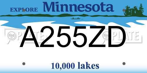 A255ZD Minnesota License Plate