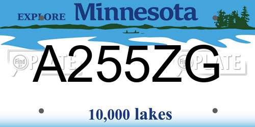 A255ZG Minnesota License Plate