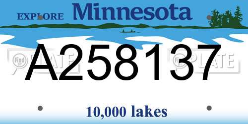 A258137 Minnesota License Plate