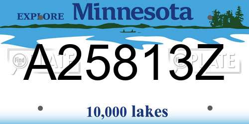 A25813Z Minnesota License Plate