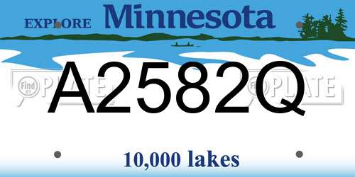 A2582Q Minnesota License Plate