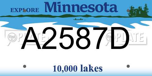 A2587D Minnesota License Plate