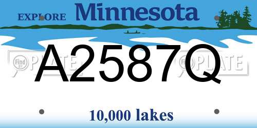 A2587Q Minnesota License Plate