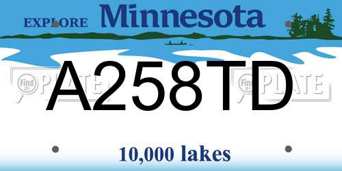 A258TD Minnesota License Plate