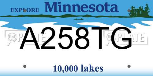 A258TG Minnesota License Plate