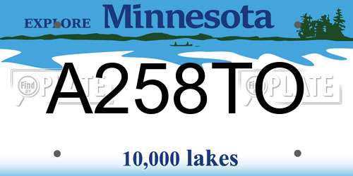 A258TO Minnesota License Plate